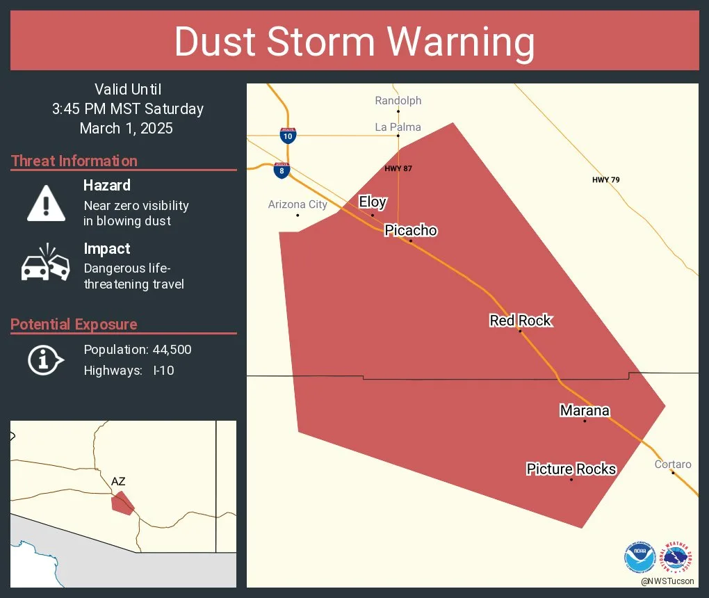 ADOT dust storm warning sign