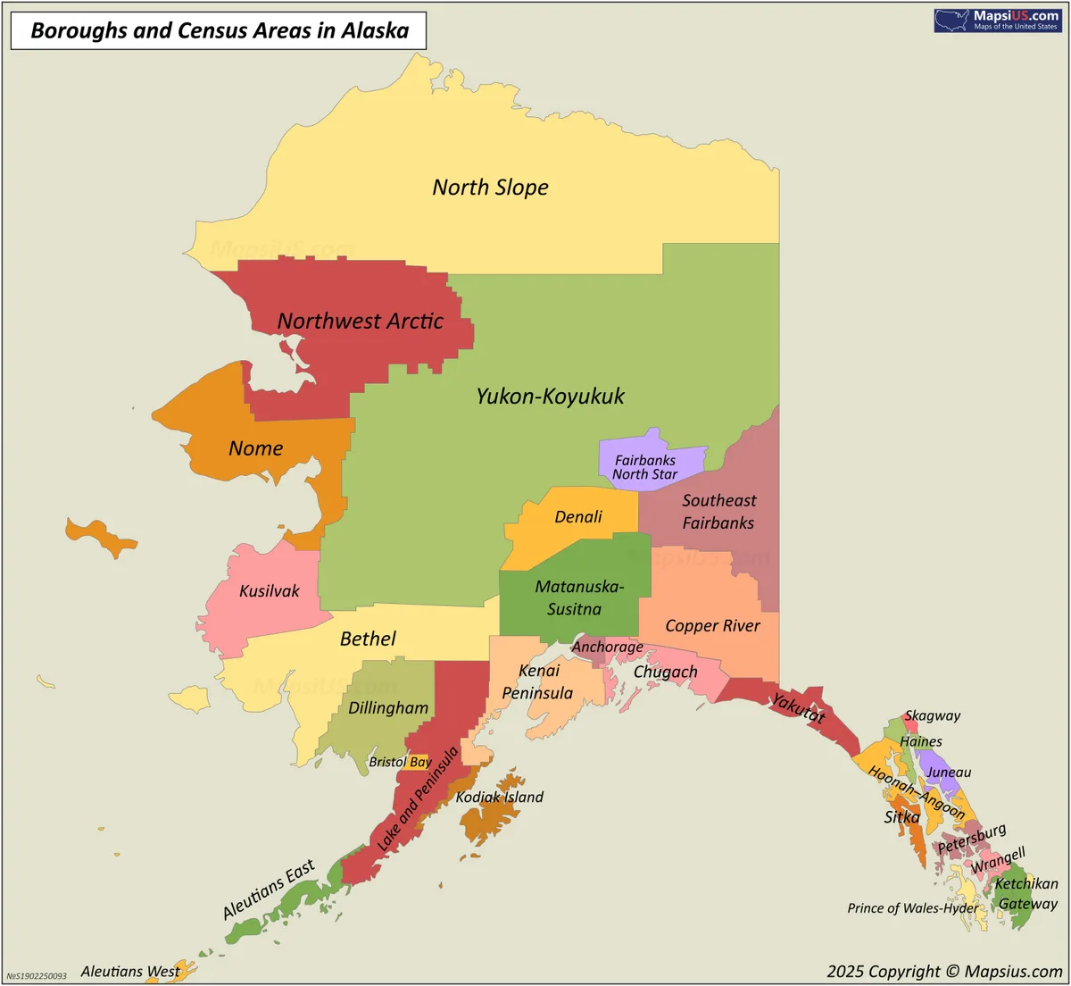 Alaska borough map