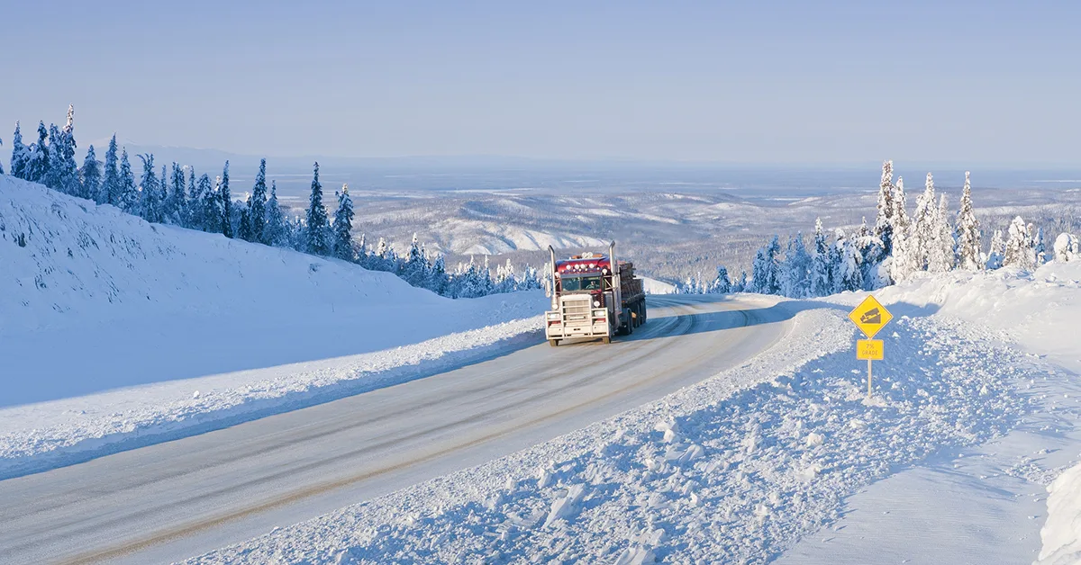 Alaska ice road towing