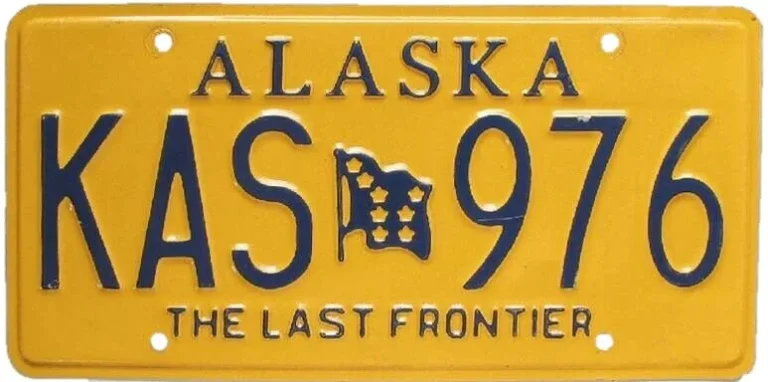 Alaska license plate on car