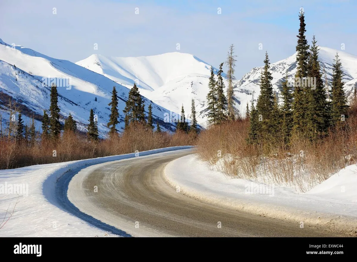 Alaska remote highway Dalton winter