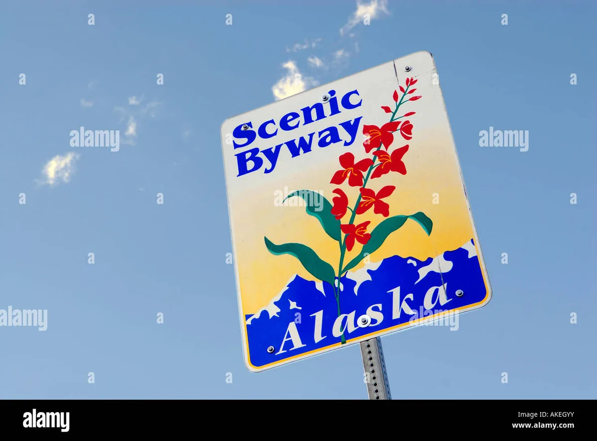 Alaska scenic byways sign