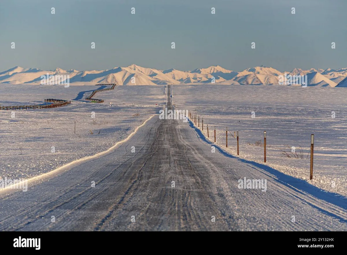 Alaska winter gravel road conditions