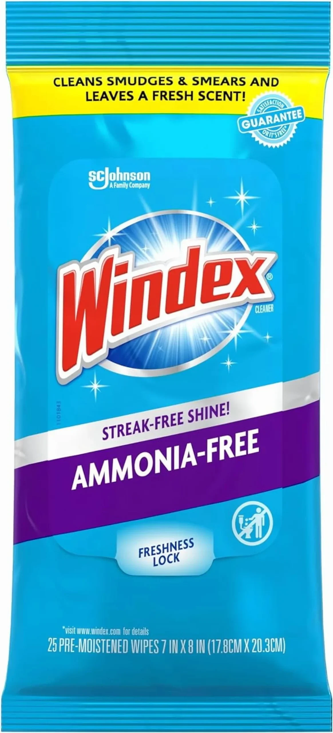 ammonia free window wipe label