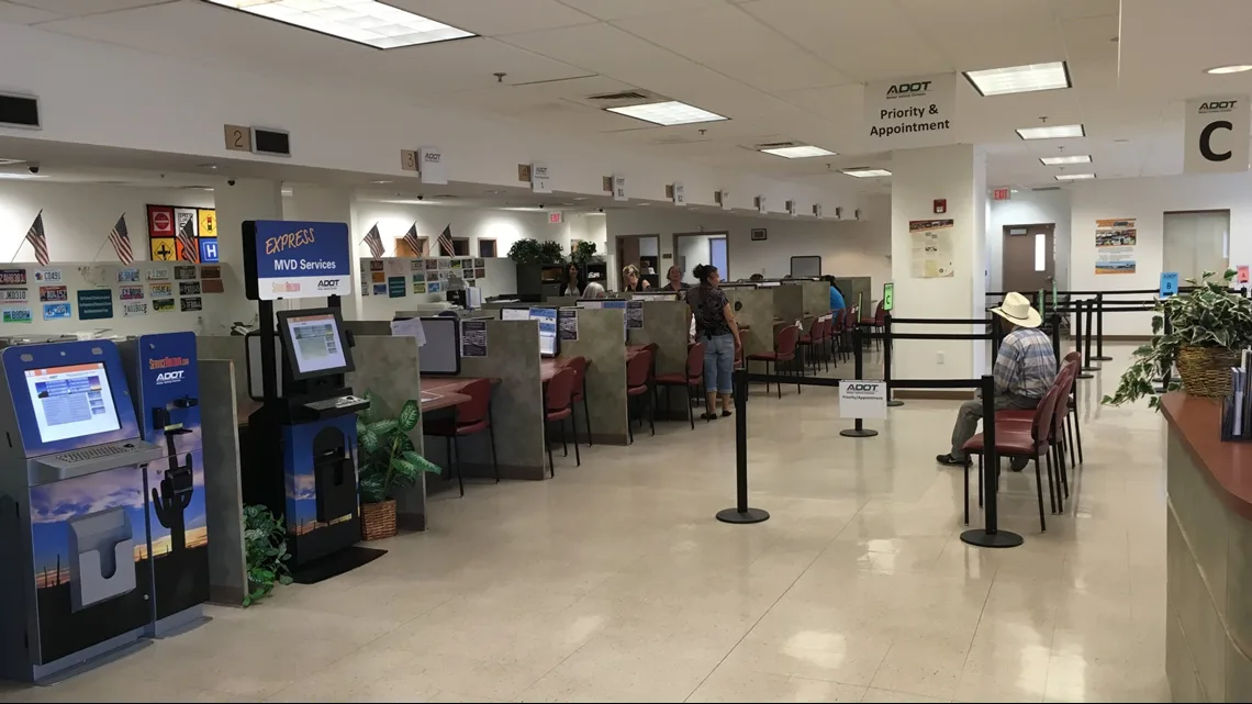 Arizona MVD office service counter