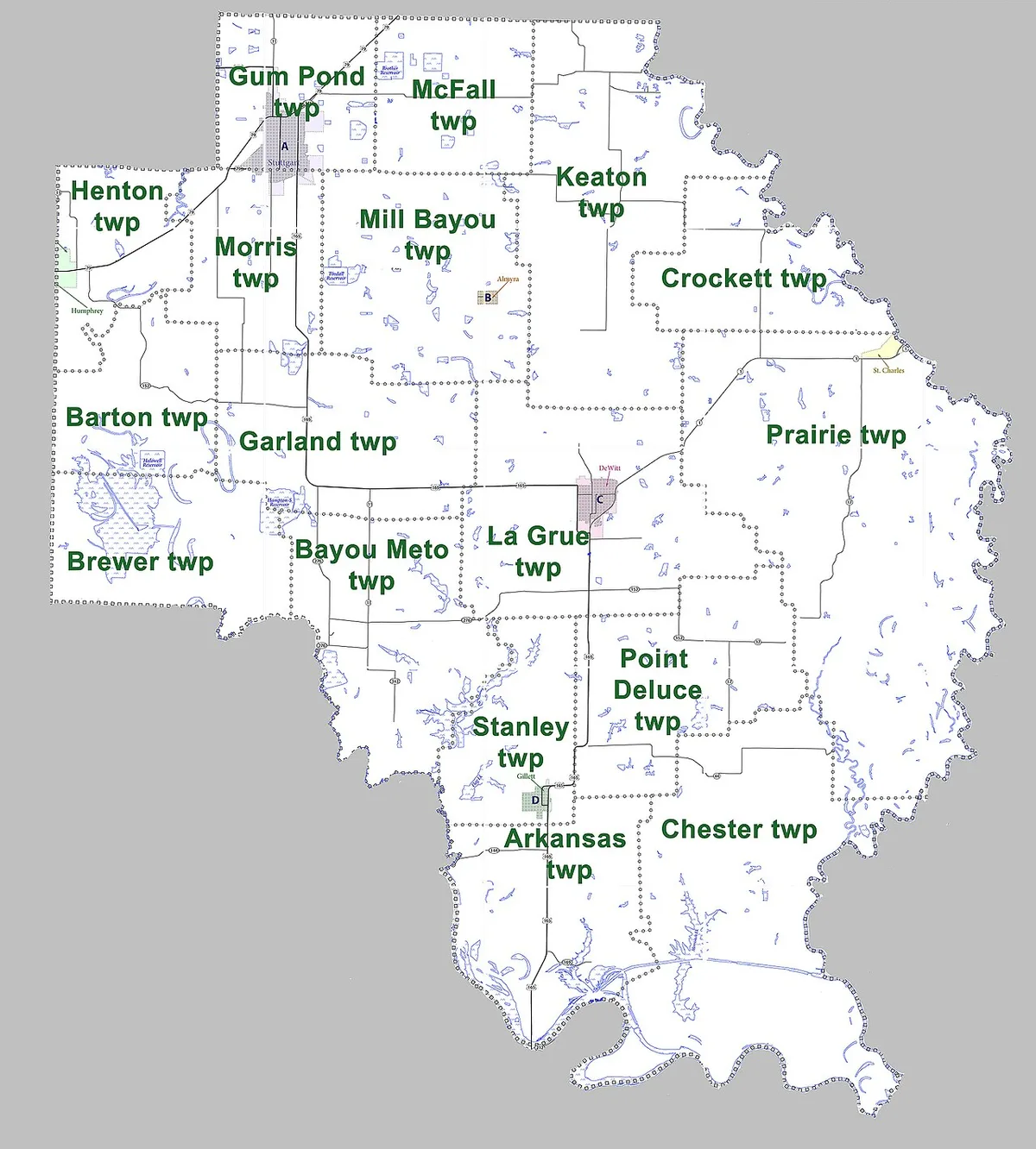 Arkansas county sales tax map
