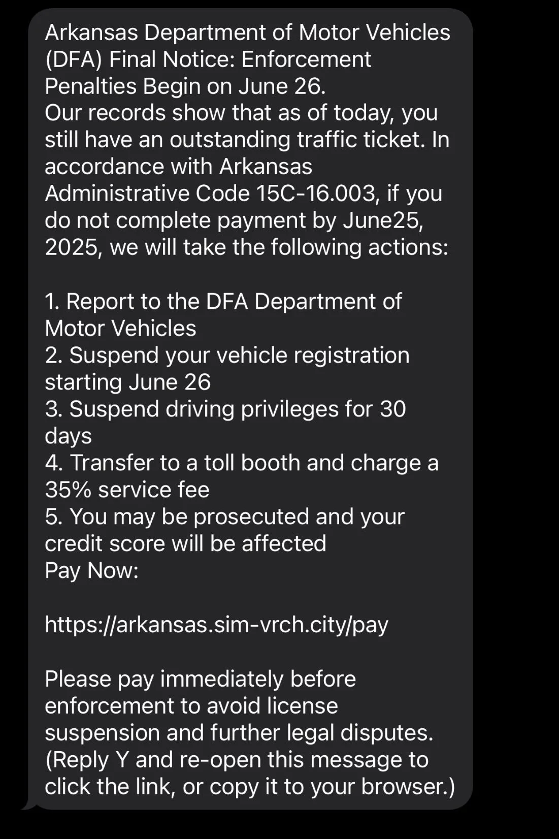 Arkansas DFA proof of assessment requirement for car registration
