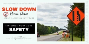 Arkansas driver manual work zone safety section requirements 2025