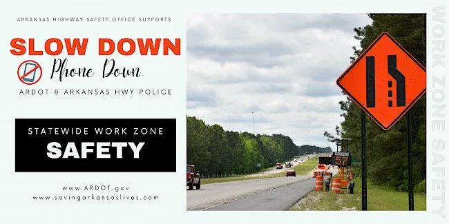 Arkansas driver manual work zone safety section requirements 2025