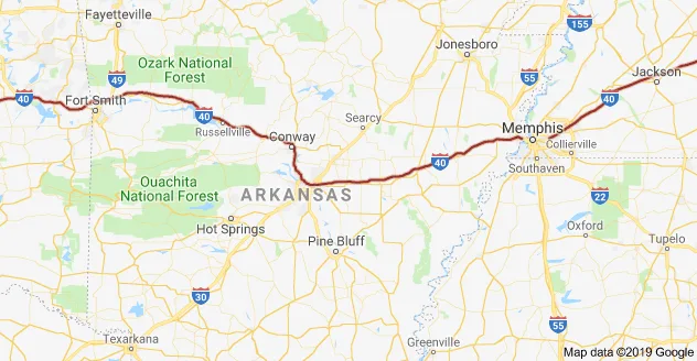 Arkansas interstate highway shoulder
