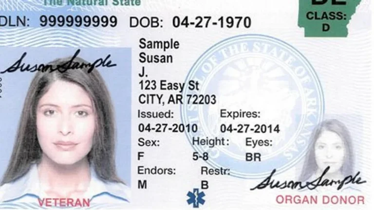 Arkansas organ donor designation on state driver licenses