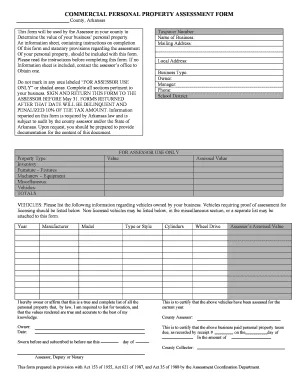 Arkansas personal property tax form