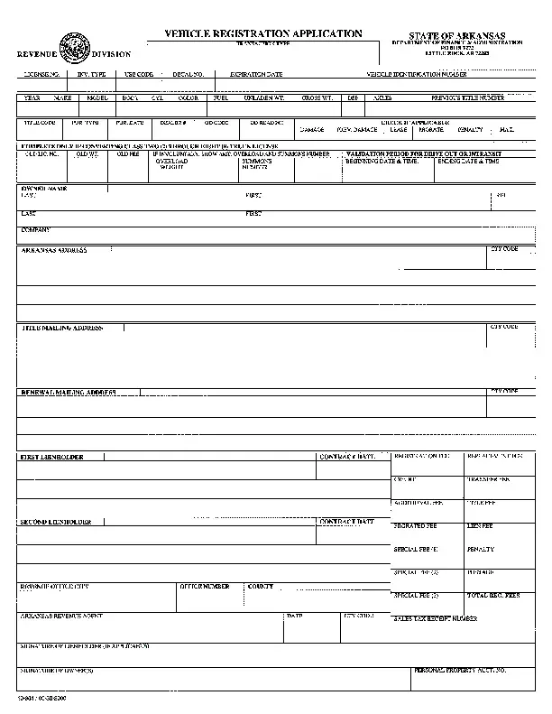 Arkansas vehicle registration renewal form