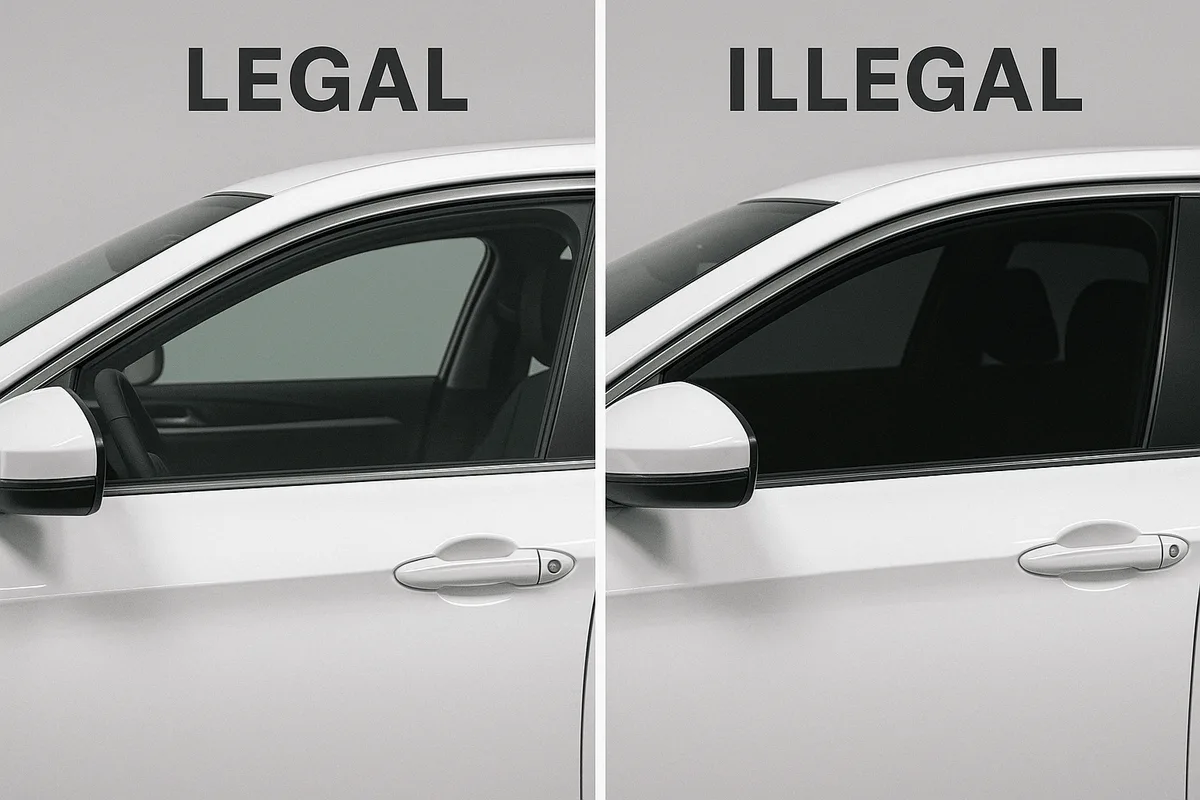 Arkansas window tinting legal limits for passenger cars and SUVs