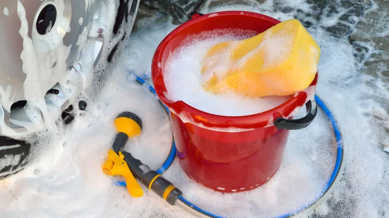 bucket and sponge car wash supplies