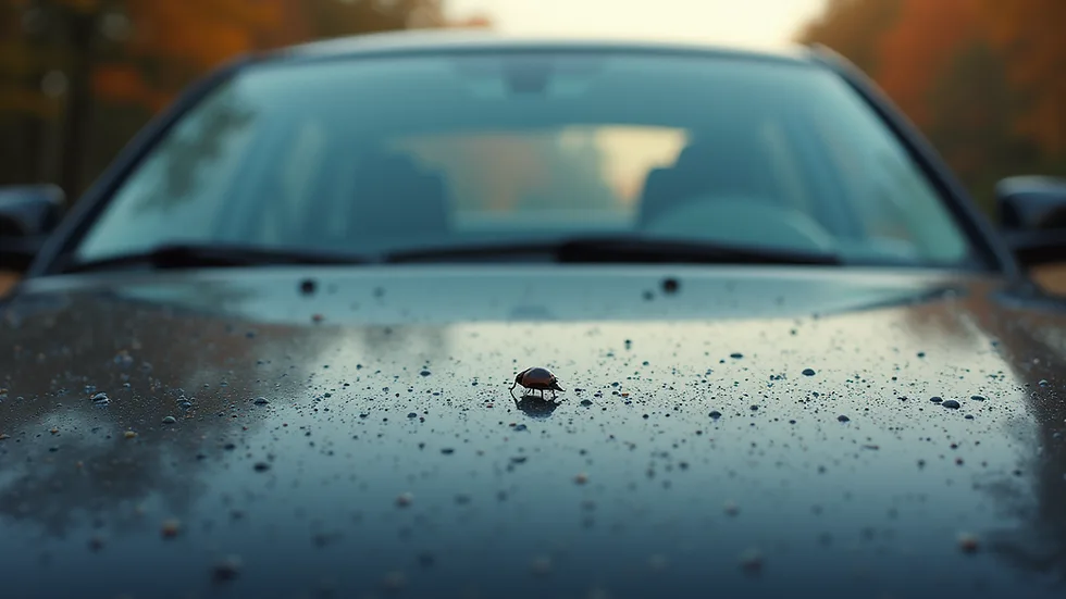 bug splatter on car hood