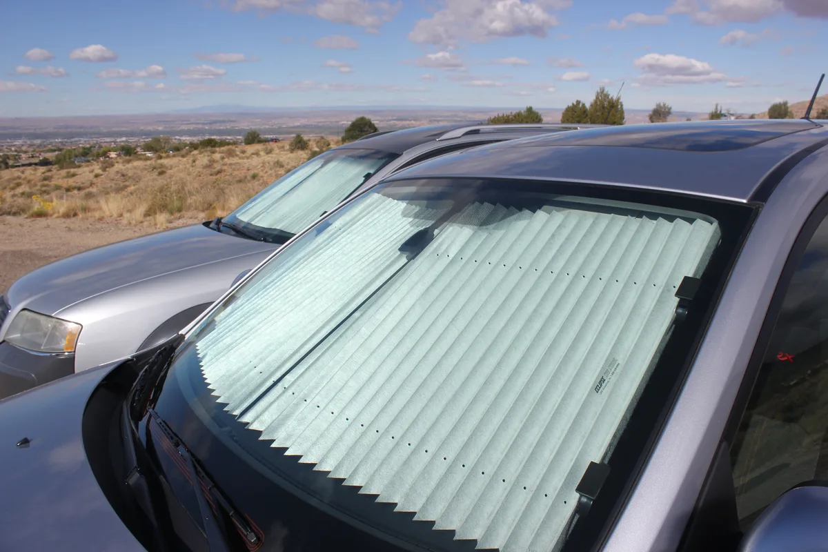 car parked with windows tinted or sunshade
