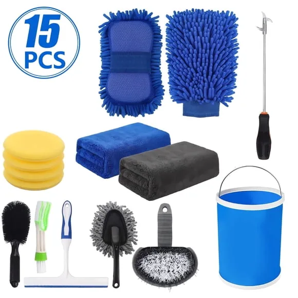 car wash supplies bucket sponge chamois
