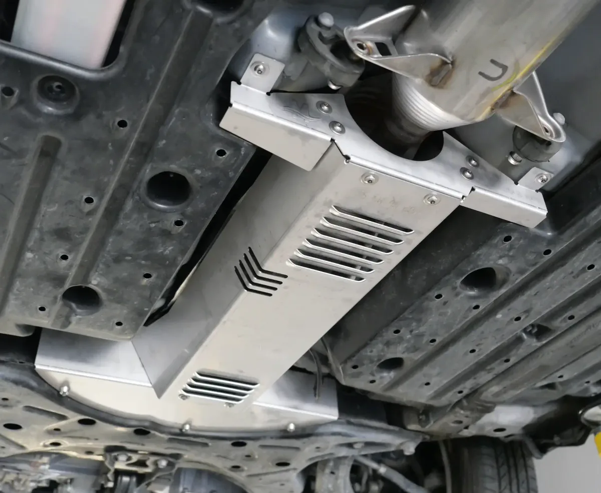 catalytic converter shield installed