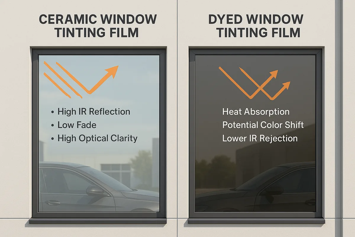 ceramic vs dyed window tint comparison