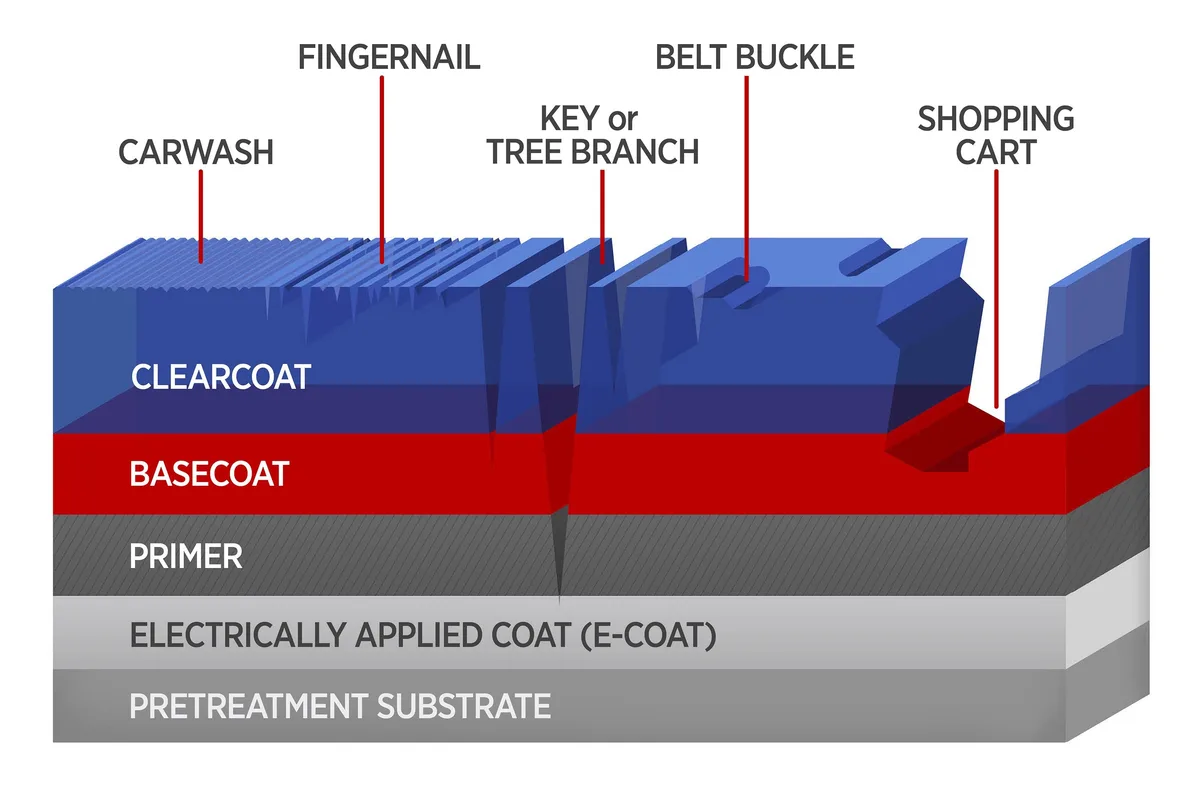 clear coat scratch diagram