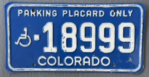 Colorado disabled license plate vs placard