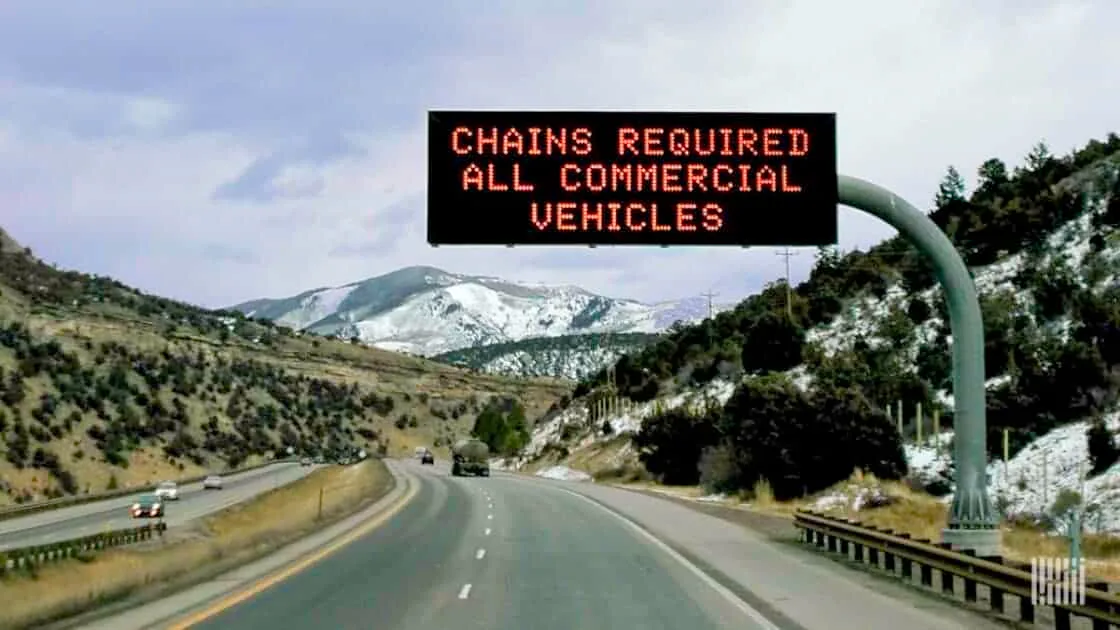 Colorado Traction Law sign I-70