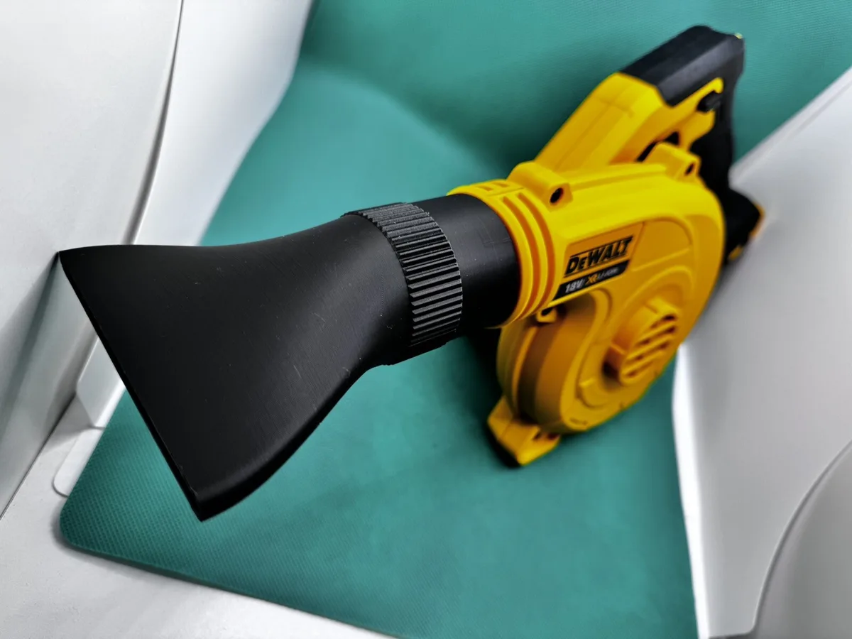 cordless leaf blower nozzle distance from car