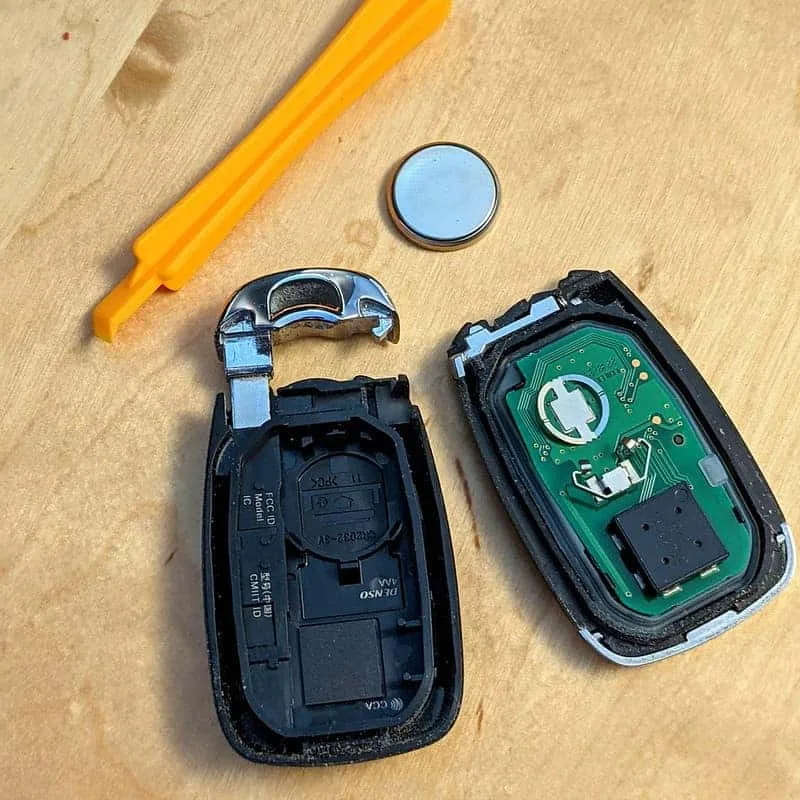 corroded key fob battery