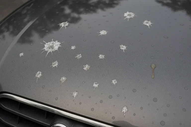 different contaminants on car paint