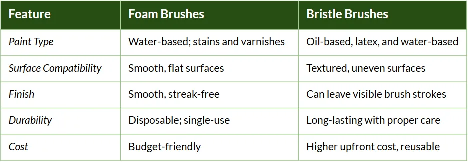 foam brush vs bristle brush