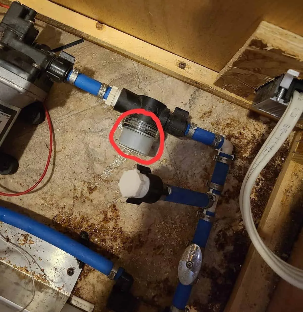 frozen cracked filter housing