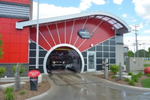 go through auto car wash in an auomatic