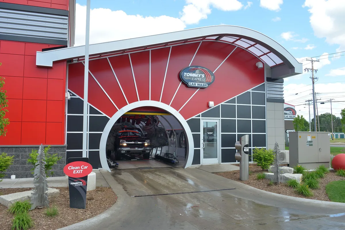 go through auto car wash in an auomatic