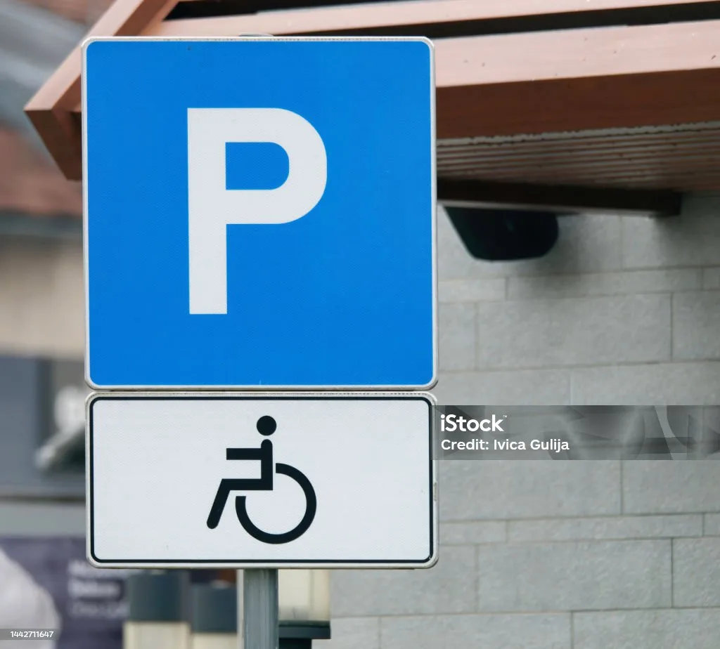handicap parking sign blue icon