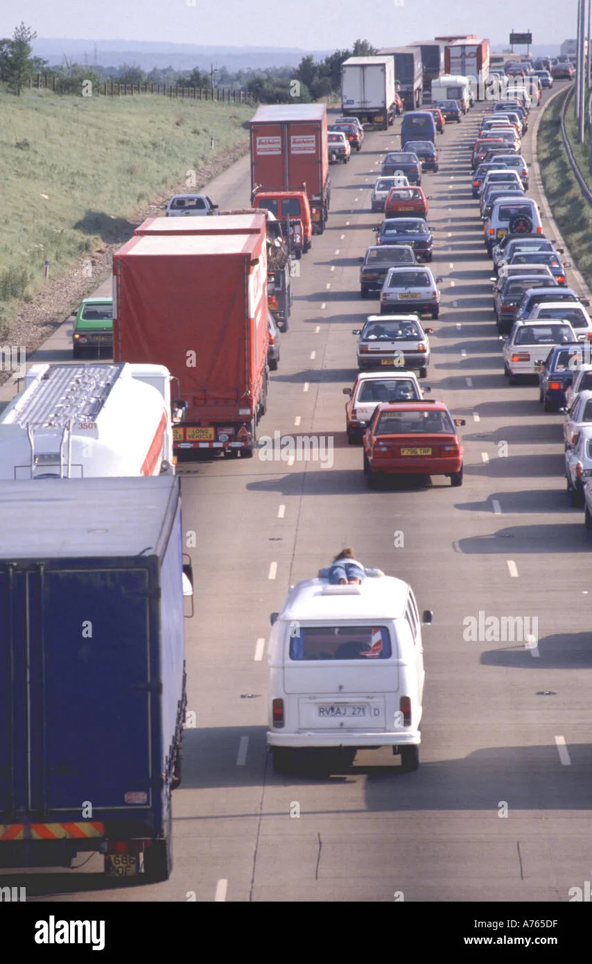 left lane hogging traffic jam cars