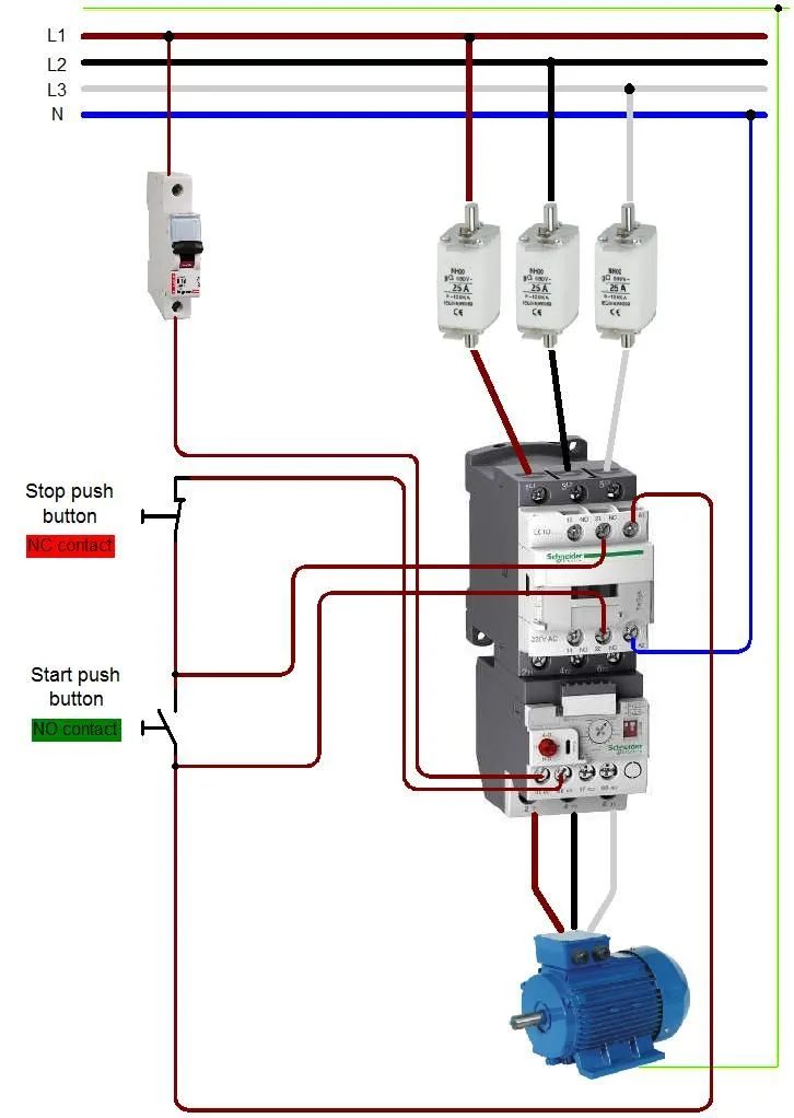 magnetic motor starter overload