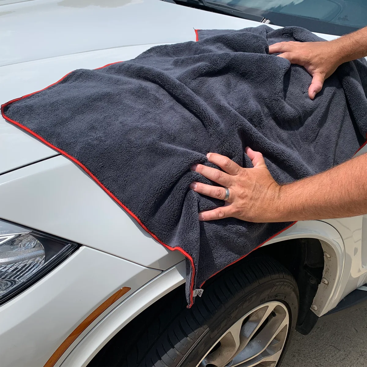 microfiber towel blot drying technique