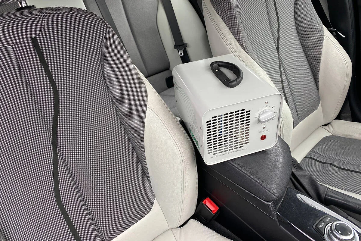 ozone generator placement in car during treatment