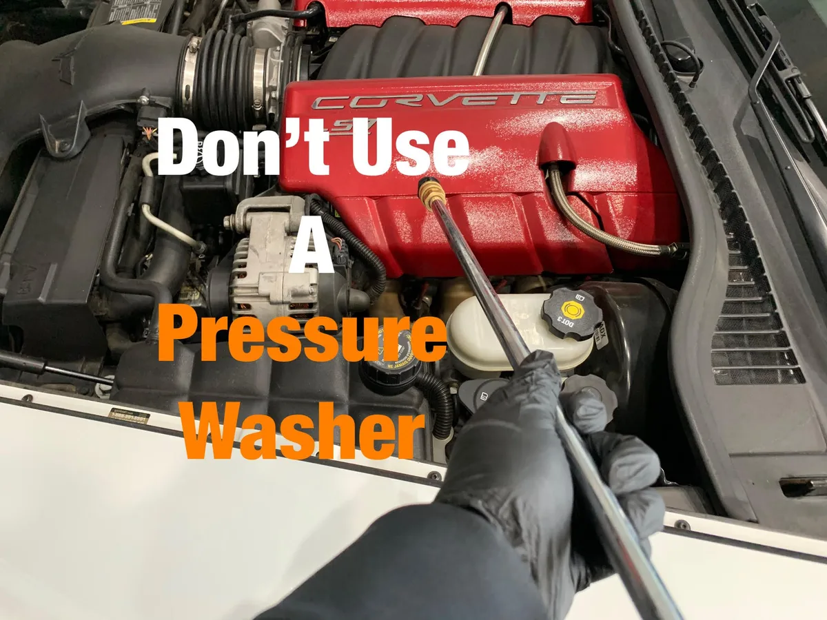pressure washer safe distance engine bay