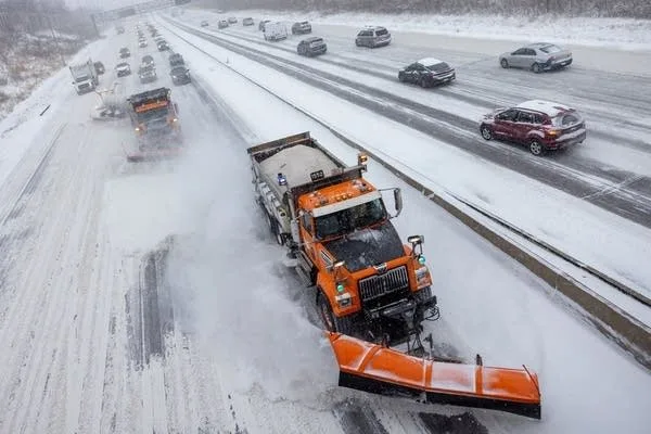 safe distance behind snow plow