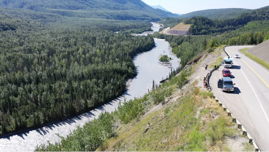 scenic overlook pullout Alaska highway