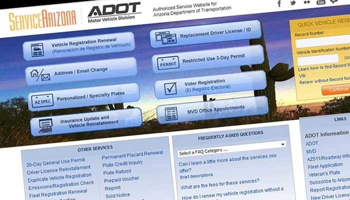 ServiceArizona MVD online portal