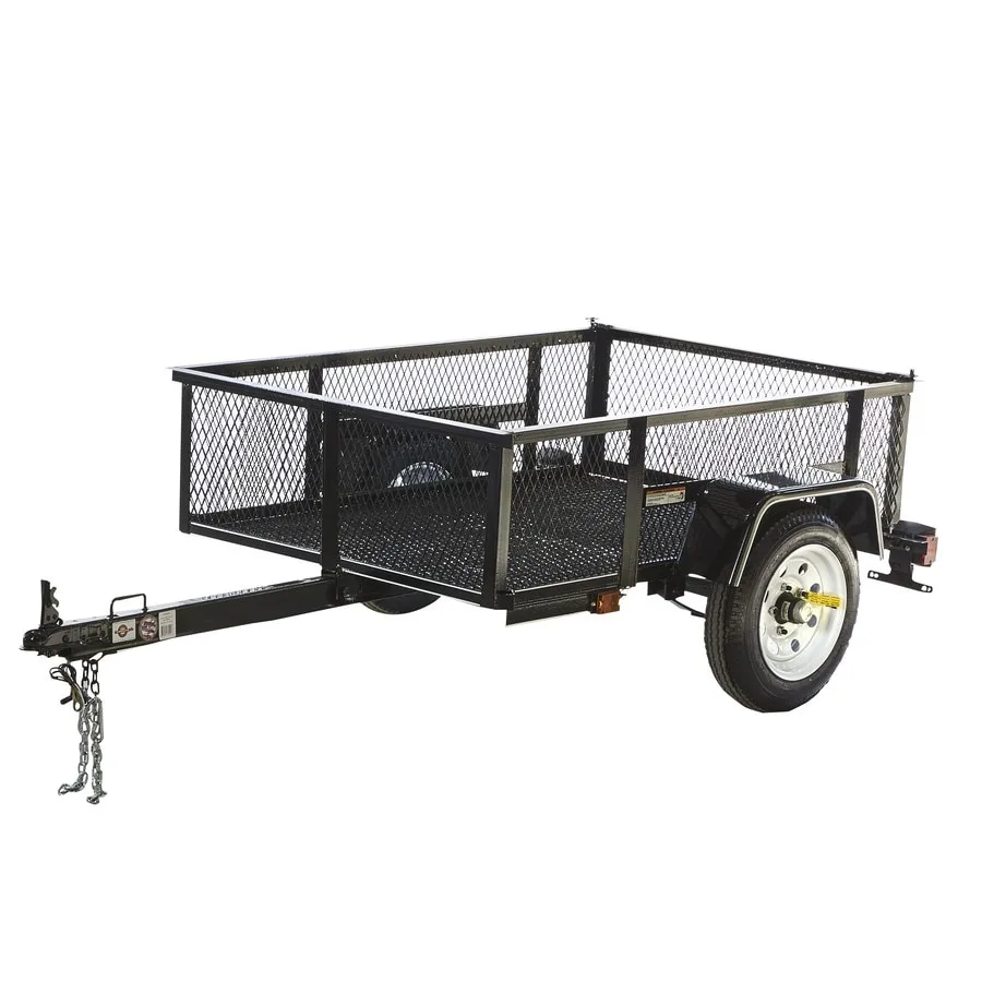 Small utility trailer parked on driveway