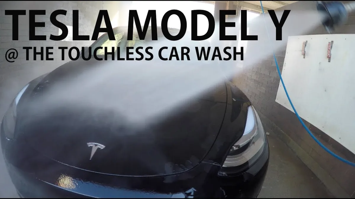Tesla Model Y touchless car wash