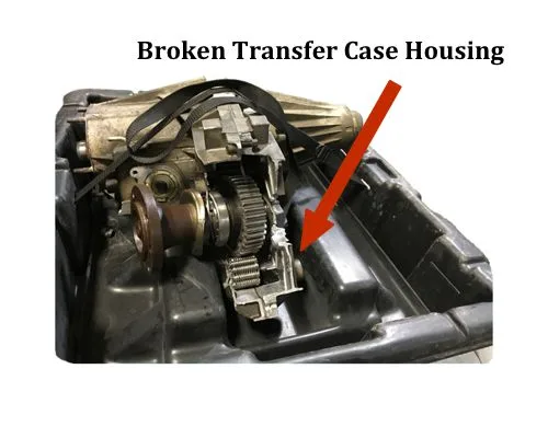 Transfer case binding damage