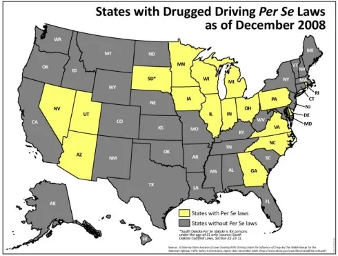 US state traffic law differences map