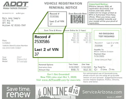 vehicle registration renewal form