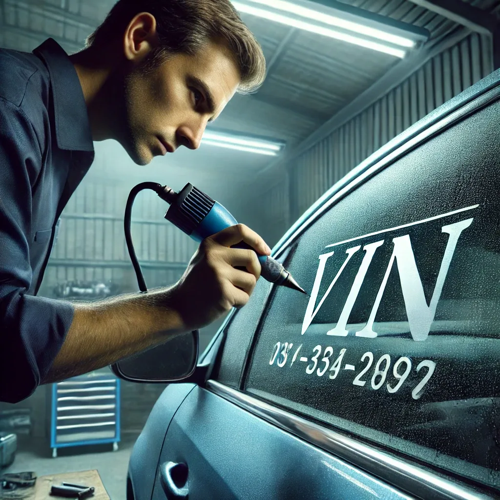 VIN etching catalytic converter