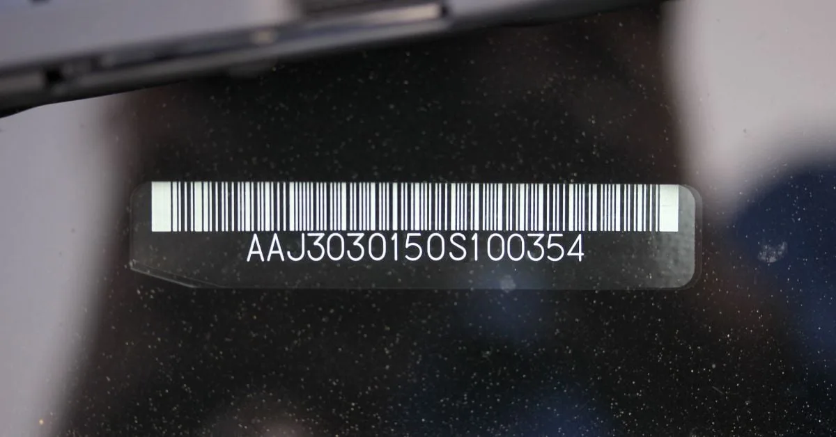 VIN verification sticker